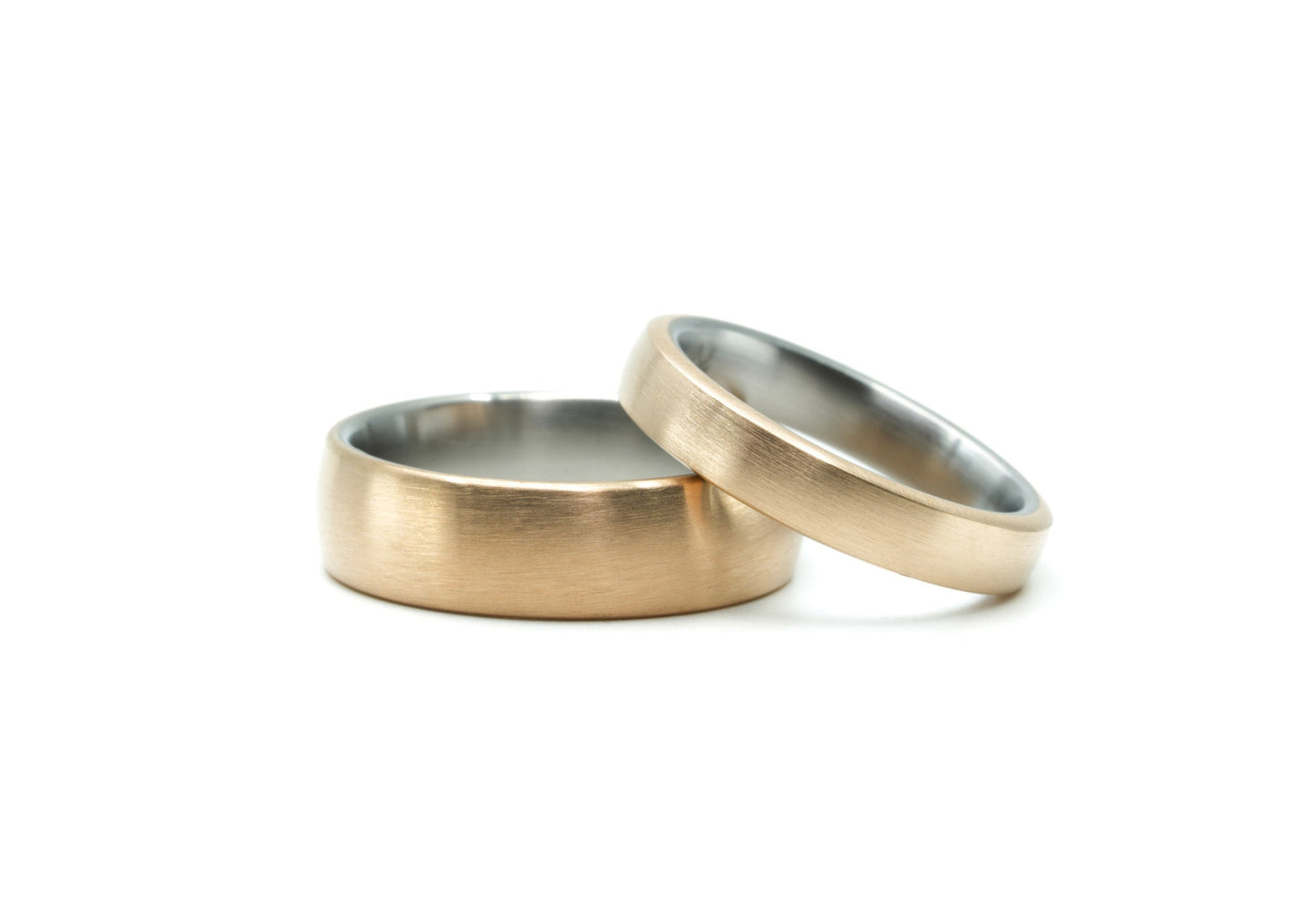 "Wilde" Bronze and Titanium Rings Couples Set