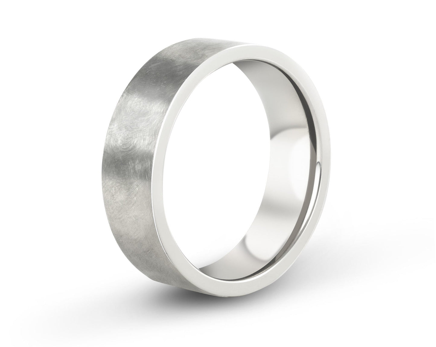 Distressed finish "Brüns" titanium ring with polished interior