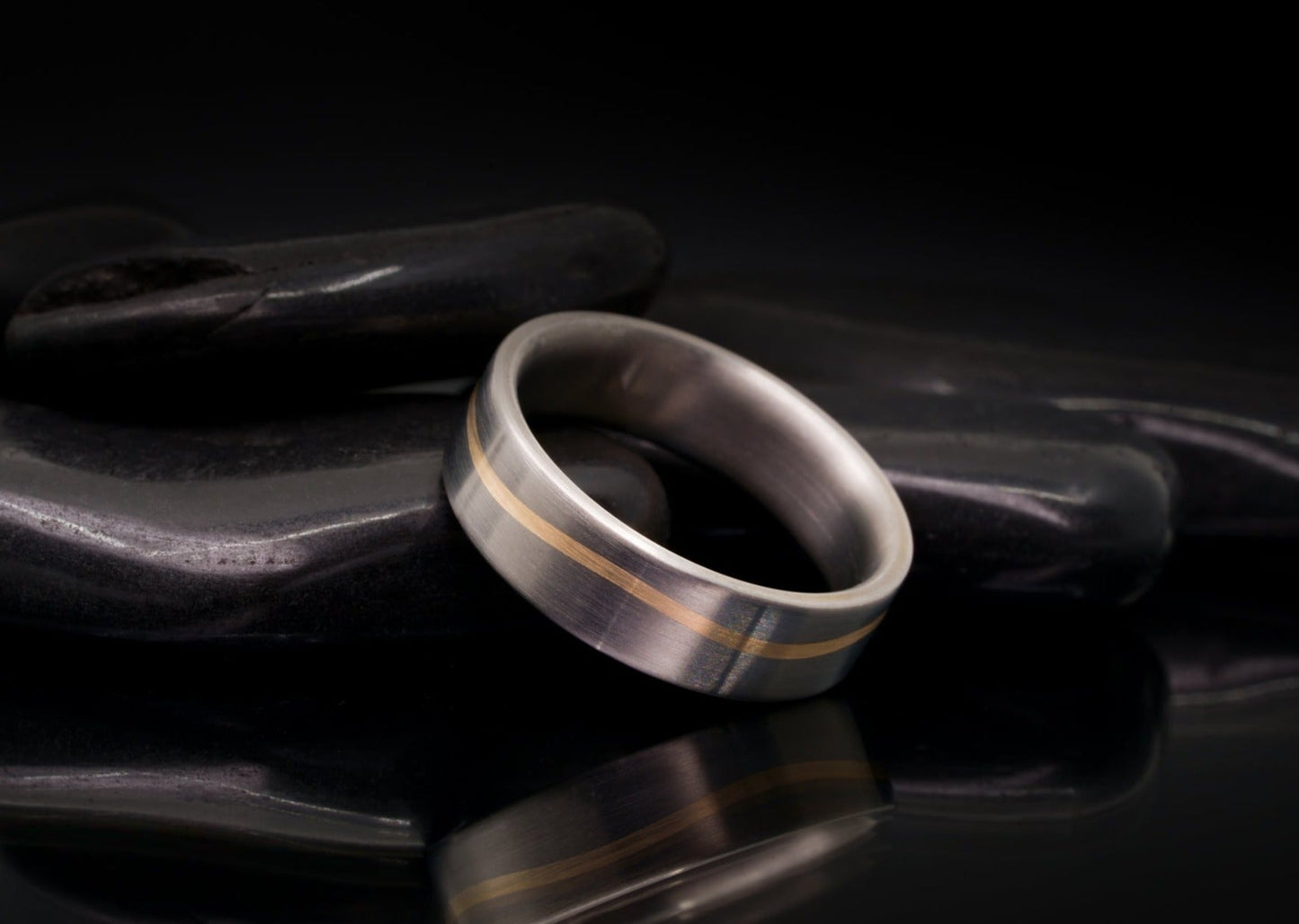 Custom-Built 14k "Eero" Titanium Rings 