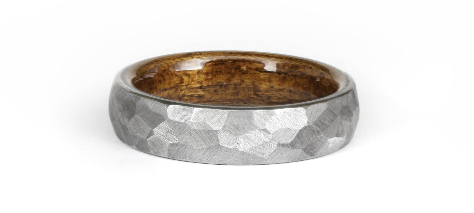 "Boseman" titanium ring with wood interior