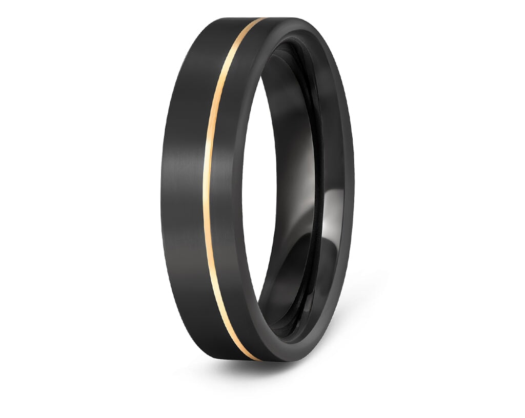 Custom-Built "Elliot" Zirconium & 14k Rings