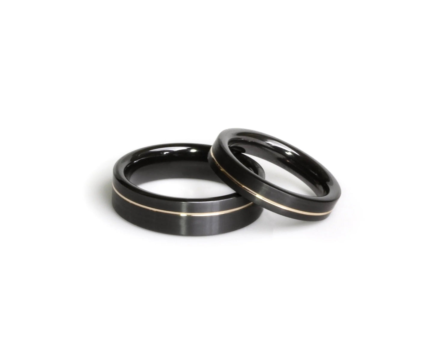 Custom-Built "Elliot" Zirconium & 14k Rings