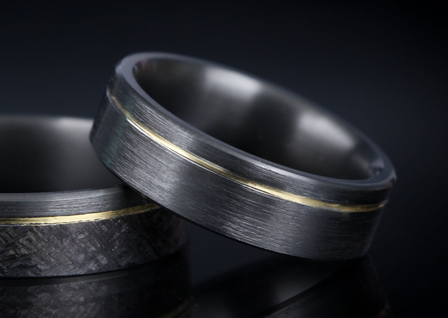 Custom-Built "Elliot" Zirconium & 14k Rings