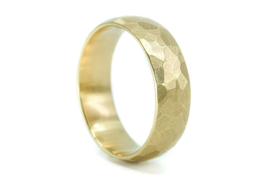 14k yellow gold ring "Charles" with faceted design 