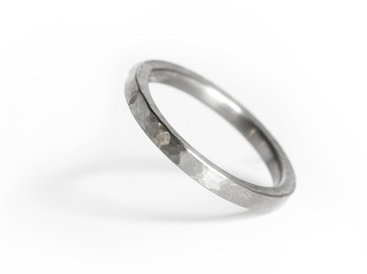 Custom "Cornell" Hammered Titanium Band 3 mm