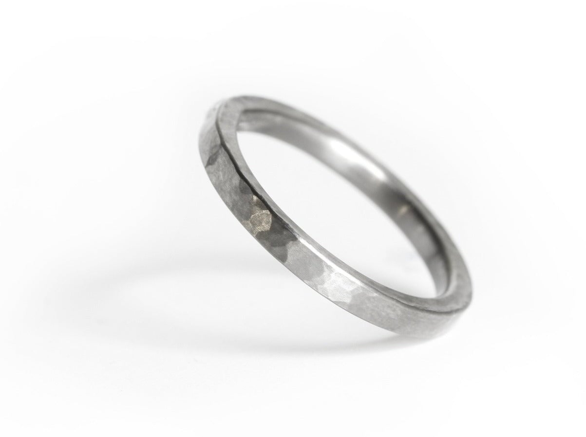 Custom "Cornell" Hammered Titanium Band 3 mm