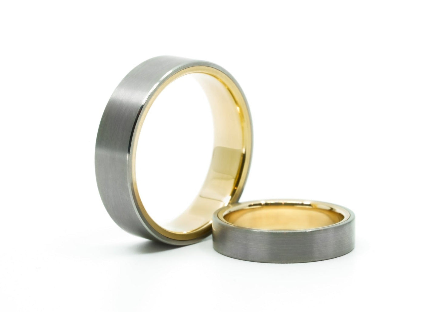 Custom "Klimt" Ring: Titanium & Gold Rings 