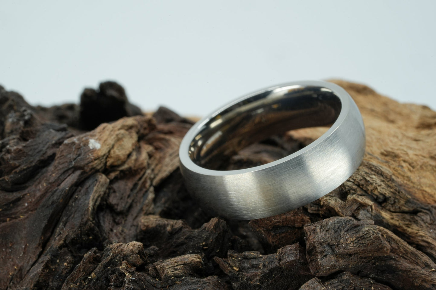 Domed Titanium Bands Couples Set Rings