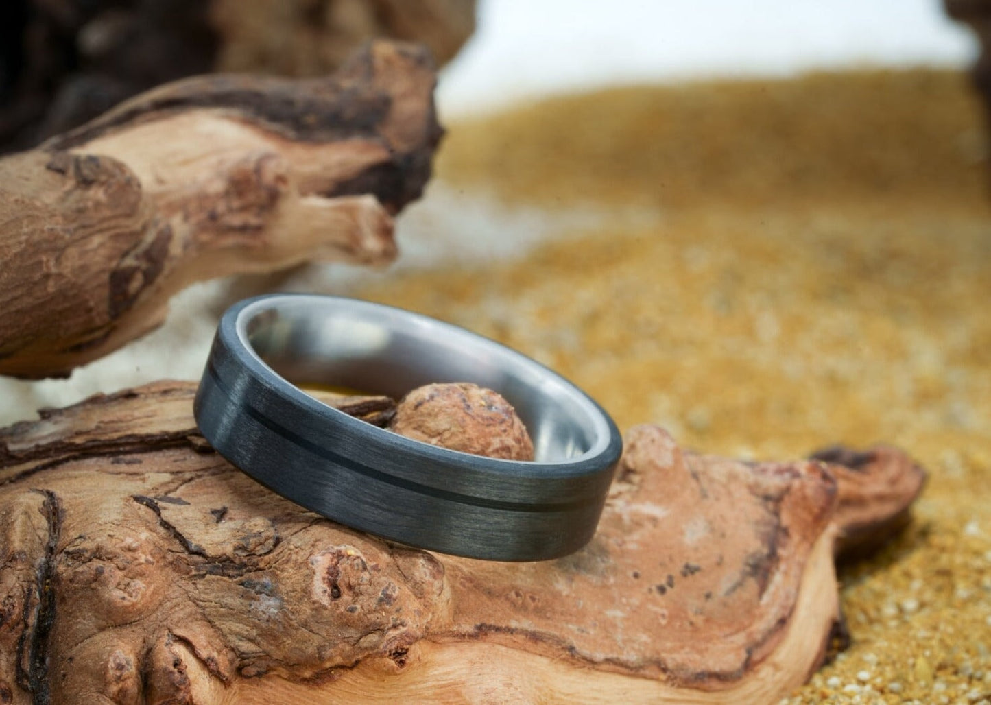 Dual Carbon x Titanium "Raymond" Ring Rings
