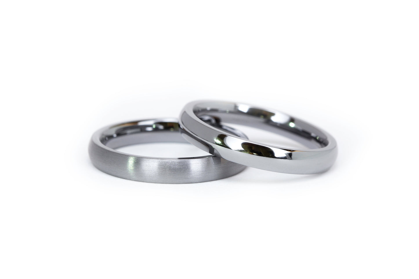 Paired Tantalum Domed Ring Set Rings