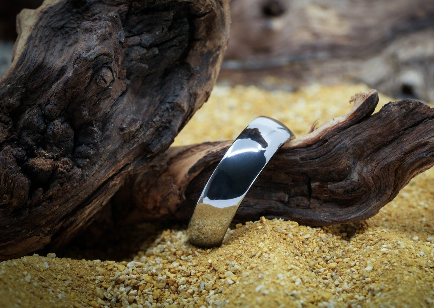 Paired Tantalum Domed Ring Set Rings