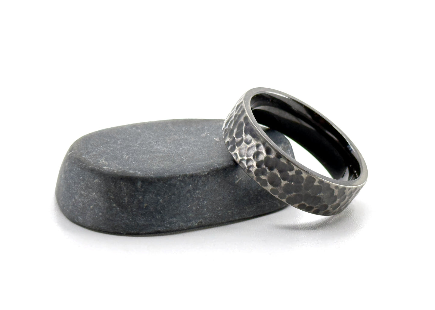 Size 10 Closeout Ring: "Quintin" Distressed Black Zirconium