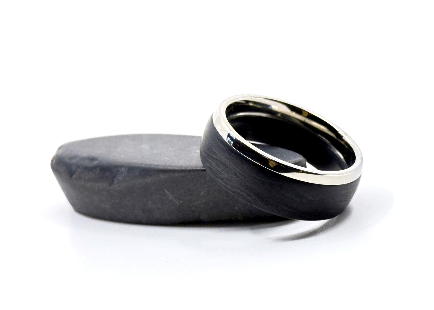 Size 9.5 Prototype Ring: Domed Titanium x Carbon