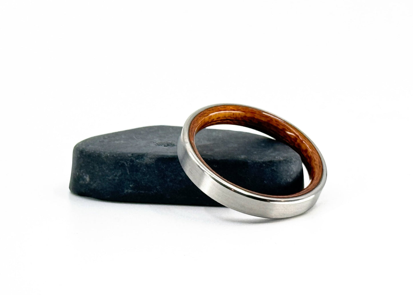 Size 12 Closeout Ring: "Guthrie" Titanium + Rosewood