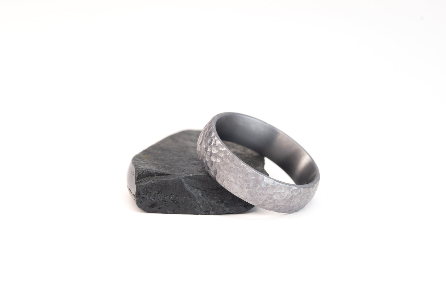 Size 9.5 Closeout Ring: Hammered Tantalum "Farrell"