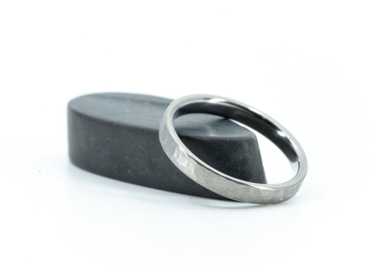Custom "Cornell" Hammered Titanium Ring