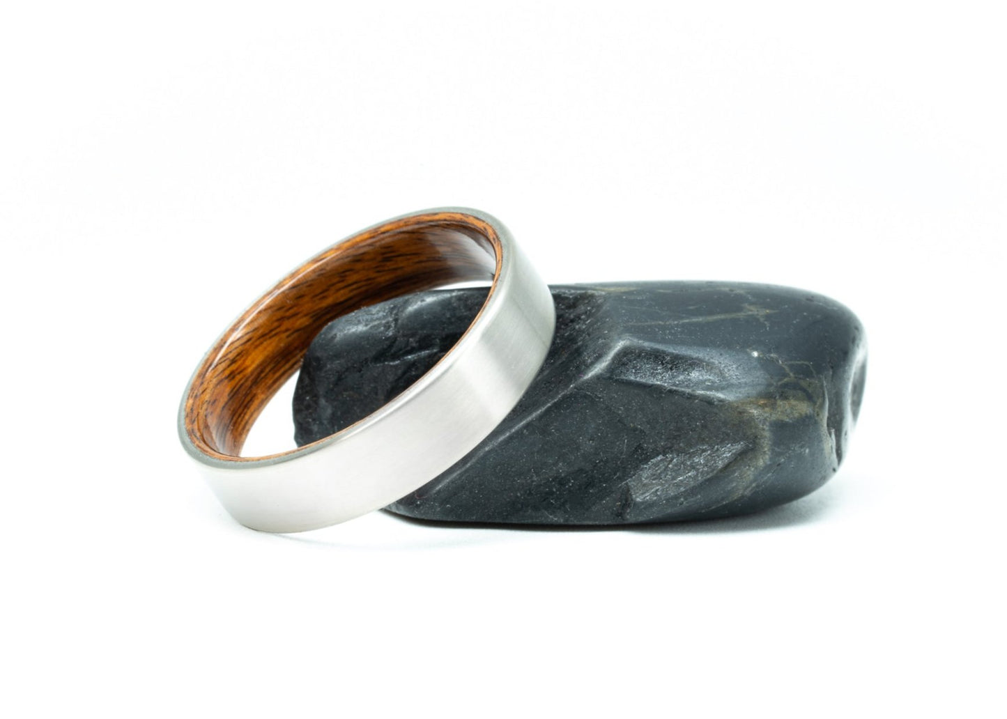 Size 14.0 Closeout Ring: 6mm "Guthrie" Titanium + Wood