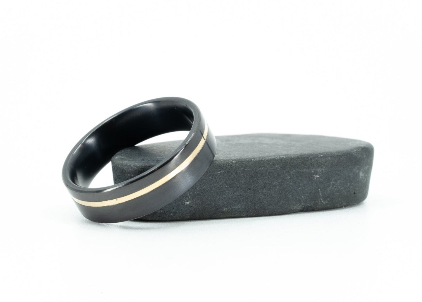 Size 9 Closeout Ring: "Elliot" Black Zirconium