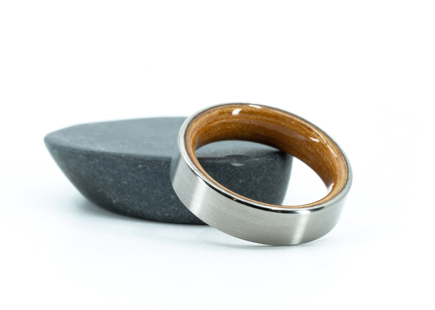 Size 9.0 Prototype Ring: Hughes Titanium & Bentwood