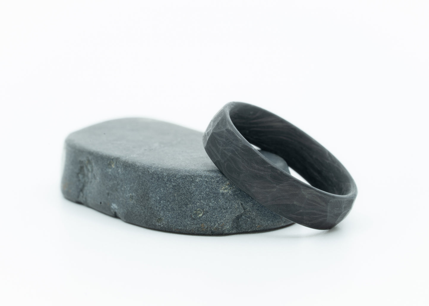 Faceted Carbon Fiber Prototype Ring: The 'Bates'