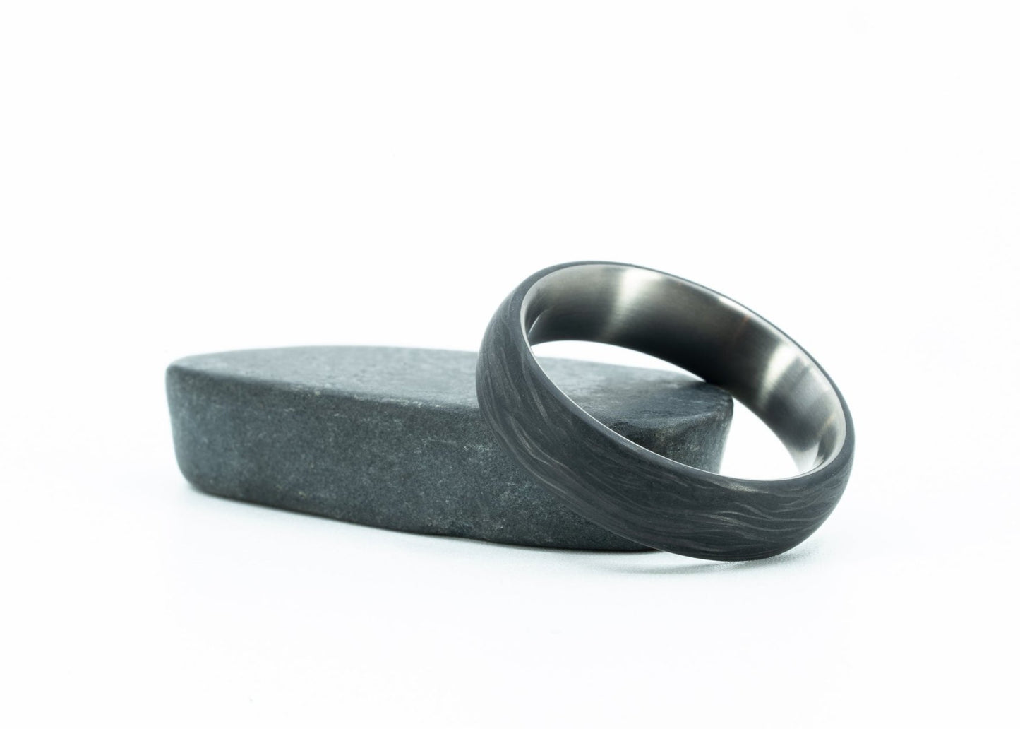 Closeout Ring: "Grayson" Titanium x Carbon