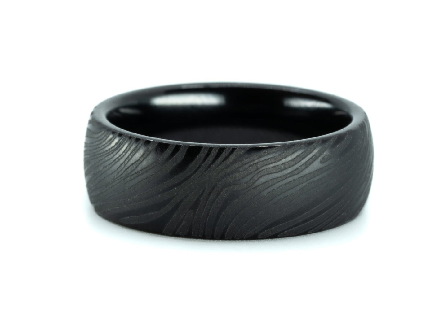 Black Tungsten "Crenshaw" Damascus Ring