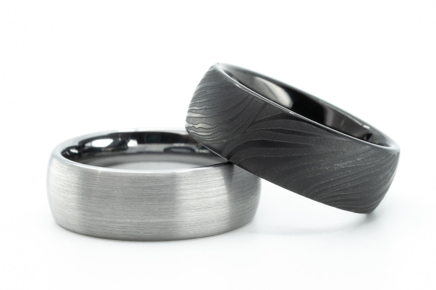 Black Tungsten "Crenshaw" Damascus Ring