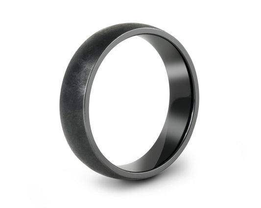 The Barkley Distressed Black Titanium Rings