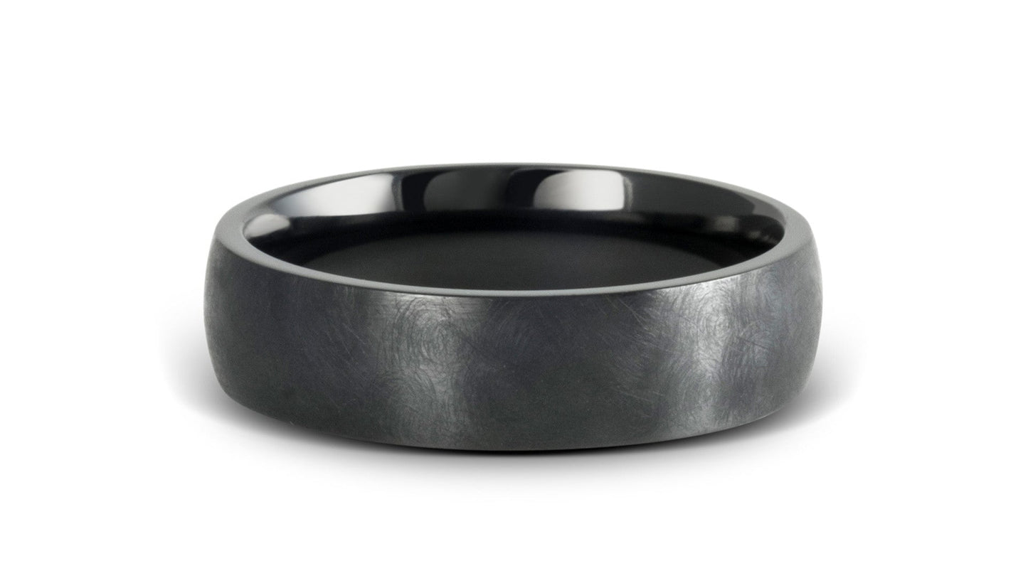 The Barkley Distressed Black Titanium Rings