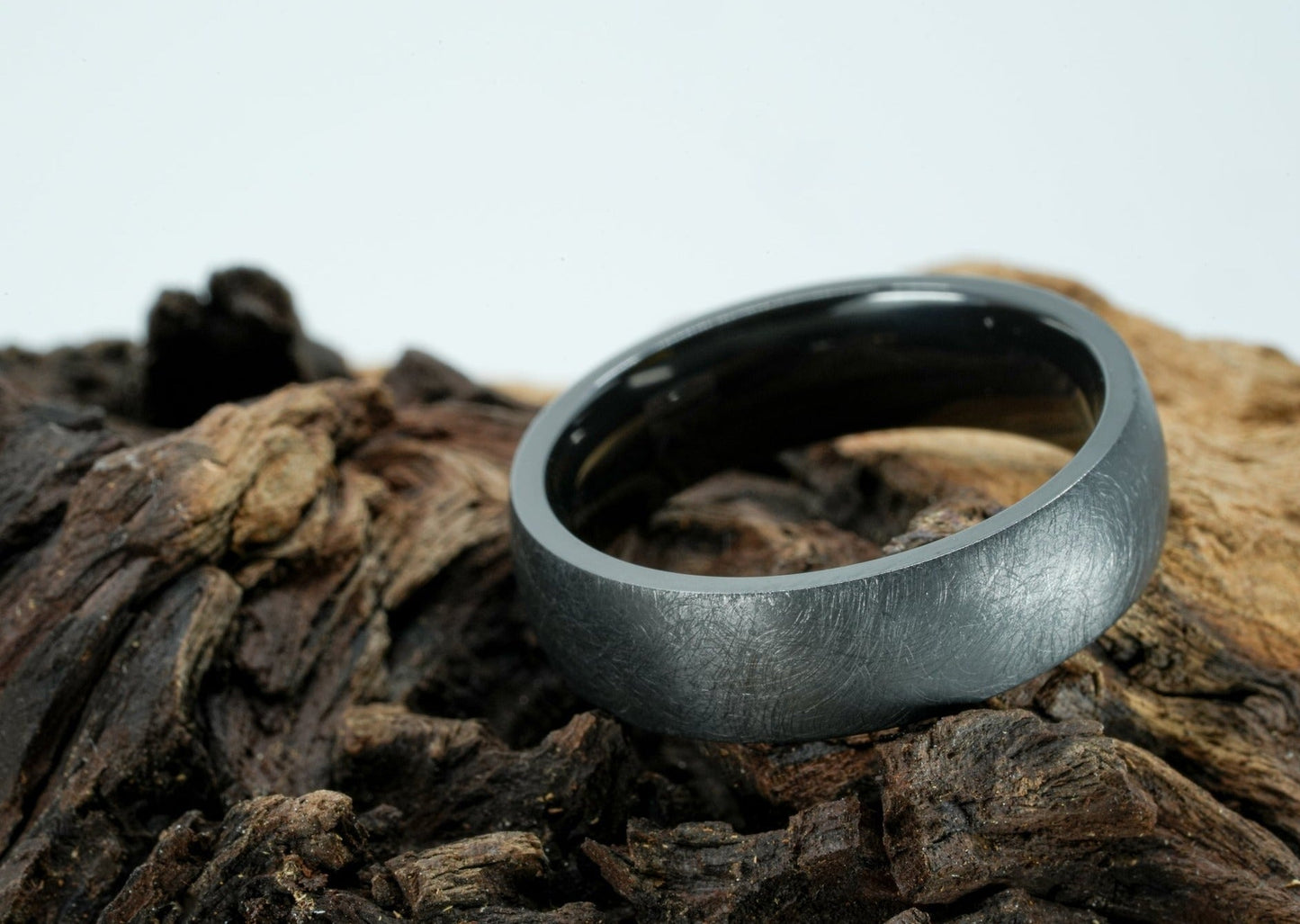 The Barkley Distressed Black Titanium Rings