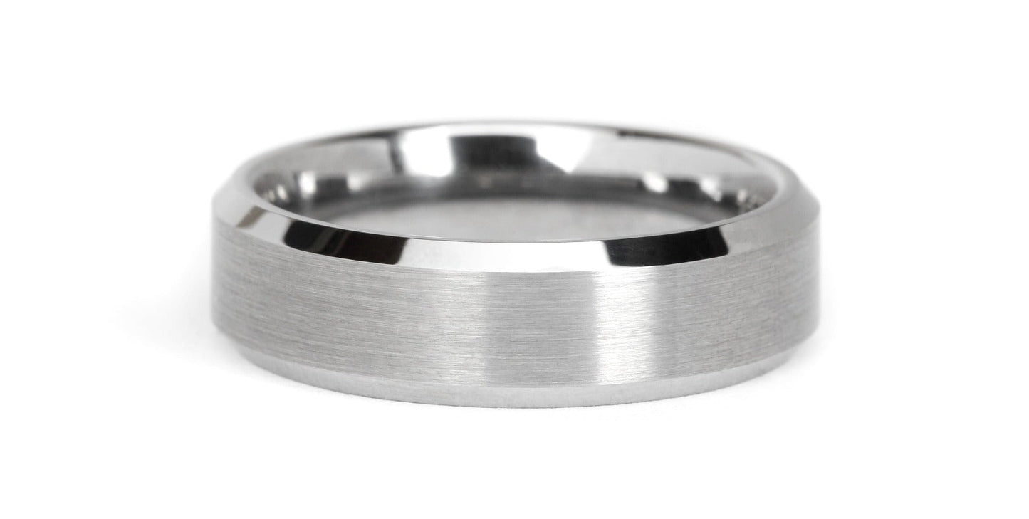 The Crawford Beveled Tungsten Ring Rings