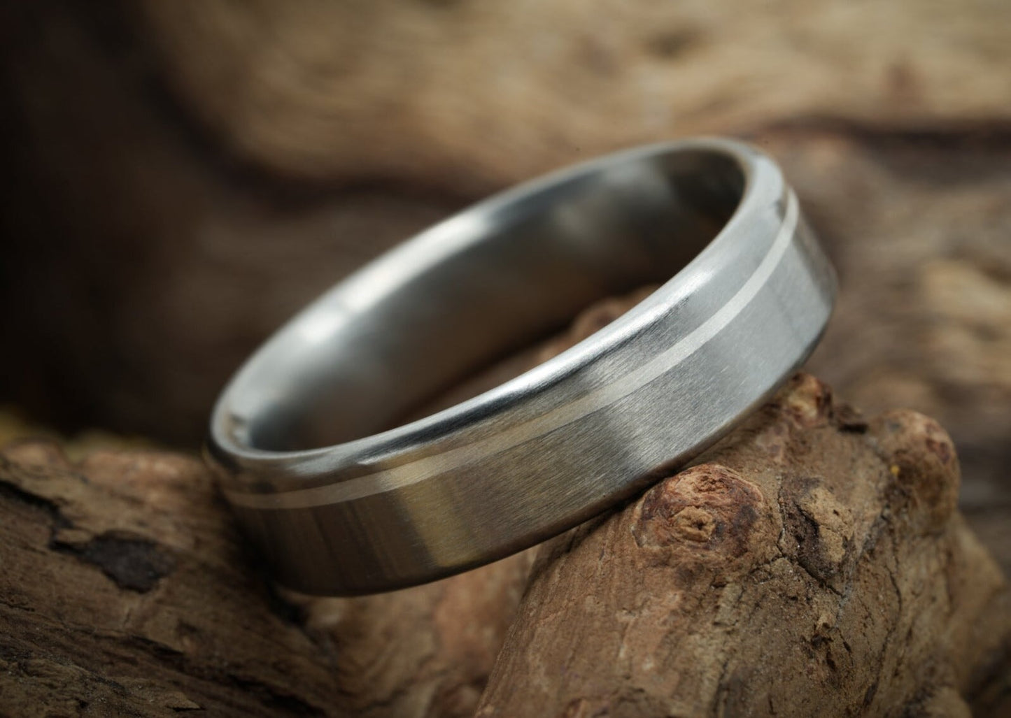 The Eero Titanium x Silver Inlay Rings