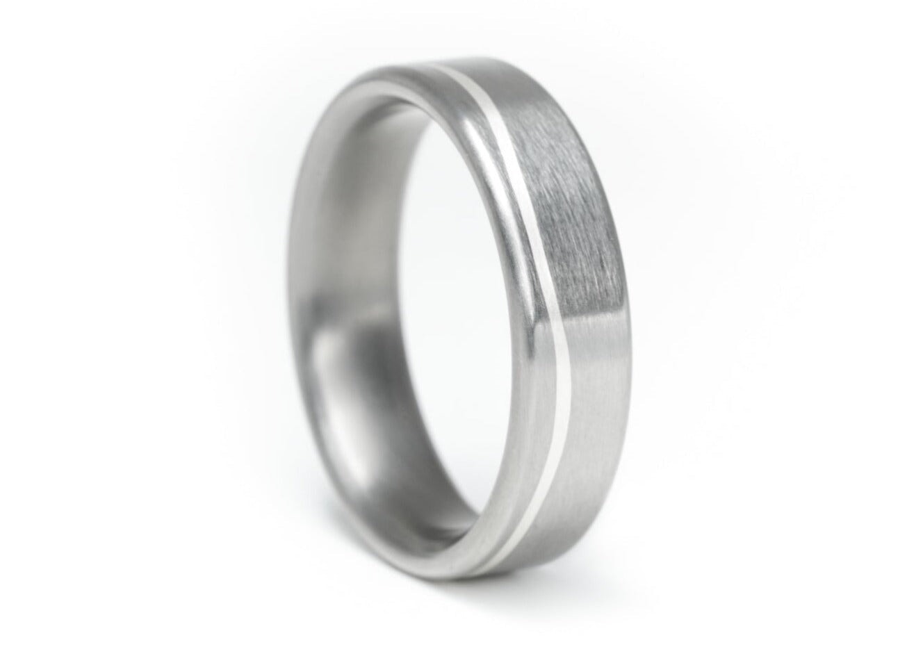 The Eero Titanium x Silver Inlay Rings