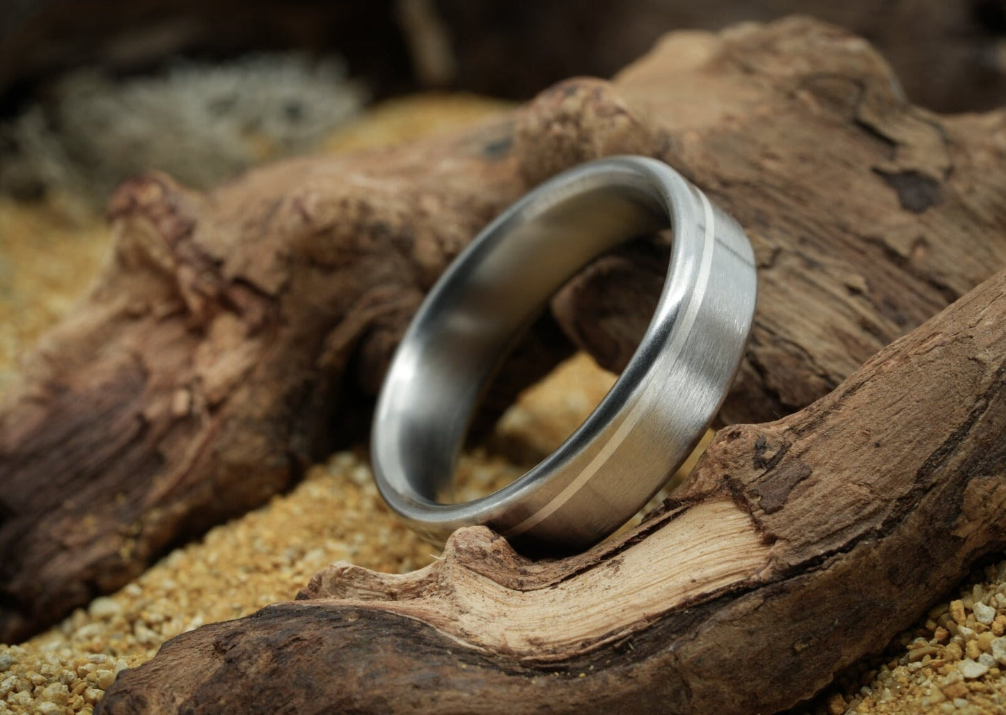 The Eero Titanium x Silver Inlay Rings