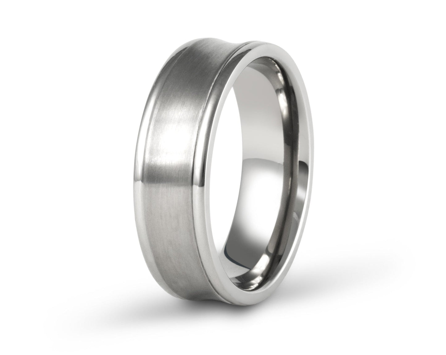 The Ellison Concave Titanium Ring Rings