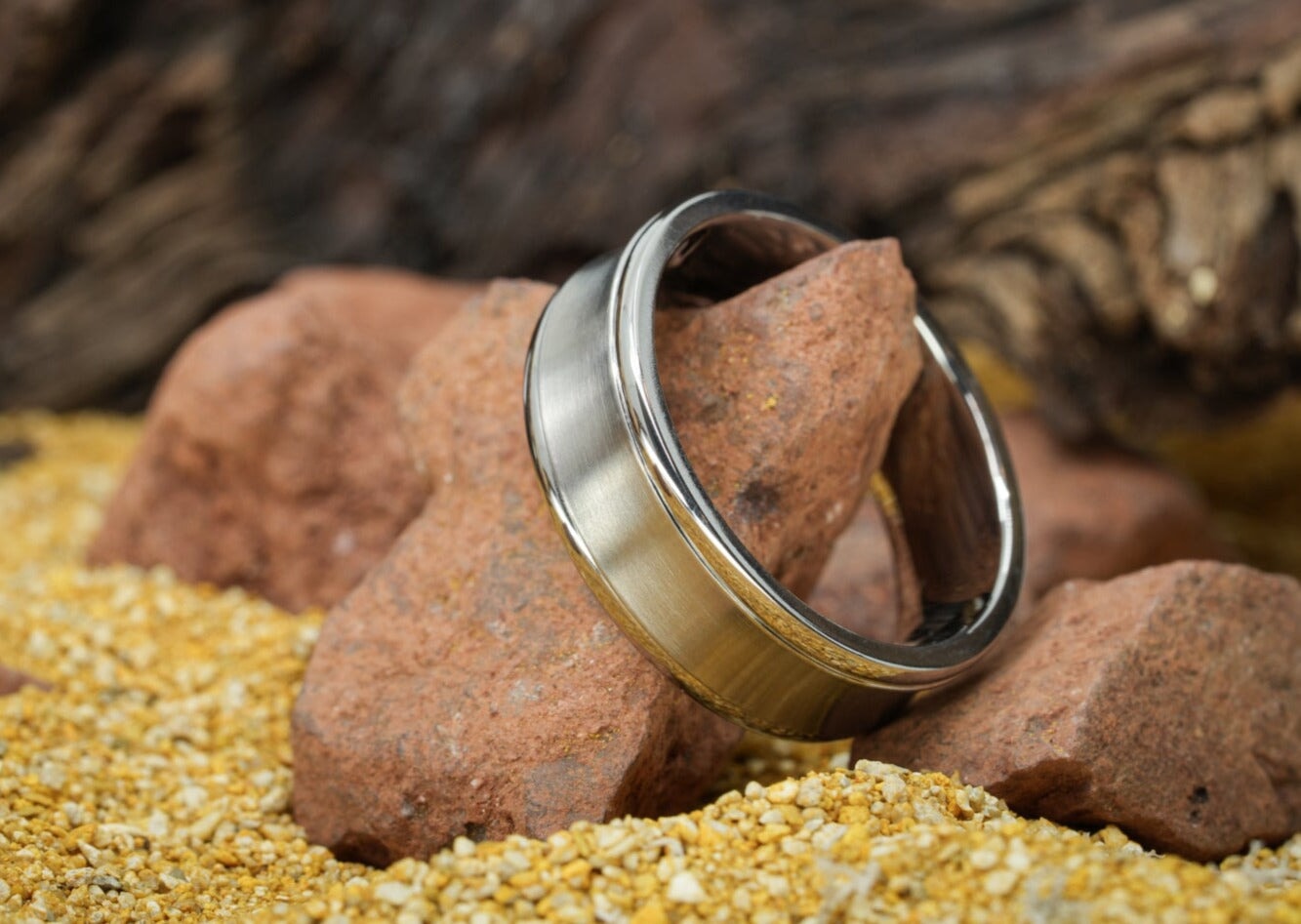 The Ellison Concave Titanium Ring Rings
