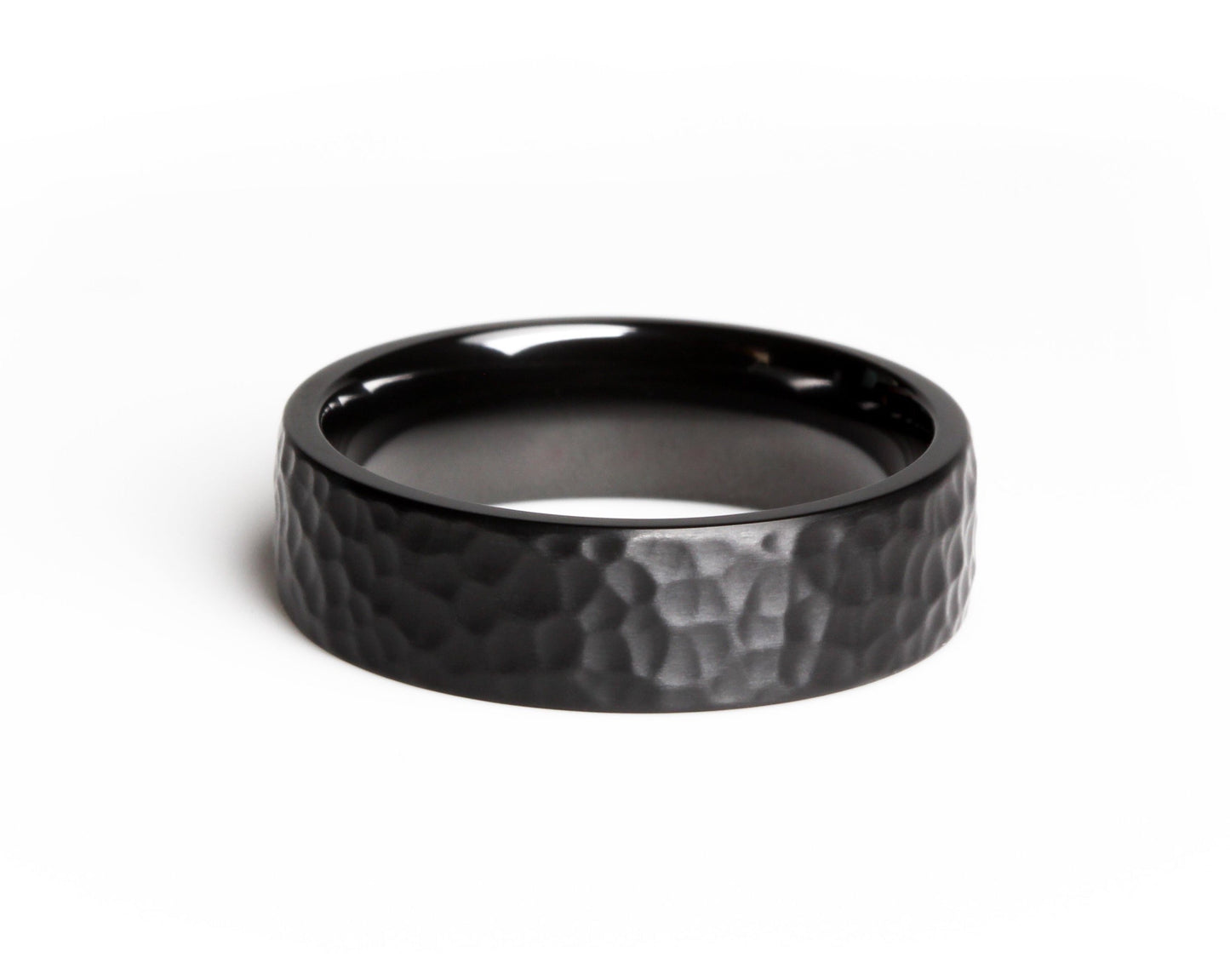 The Quintin Hammered Zirconium Rings