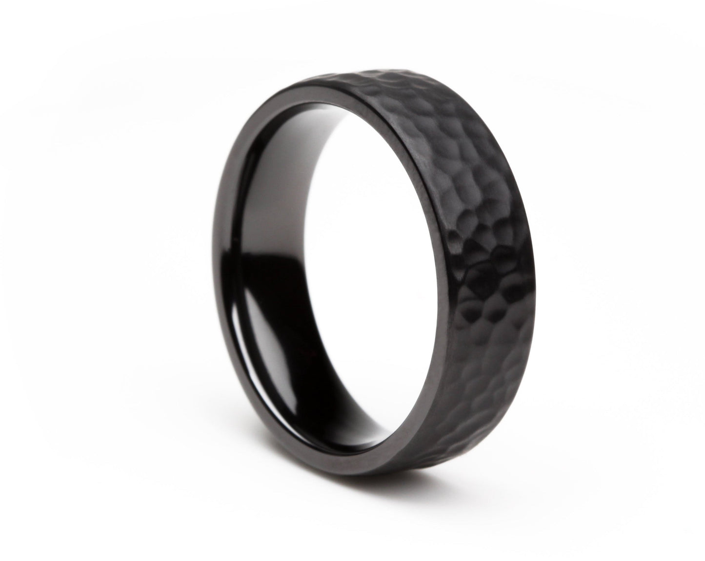 The Quintin Hammered Zirconium Rings