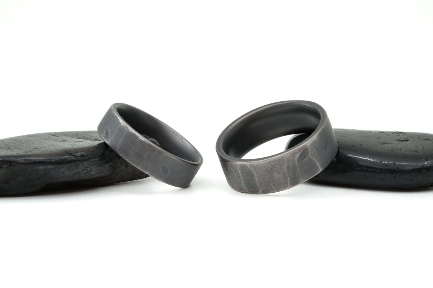 The Shepard Distressed Titanium Rings 