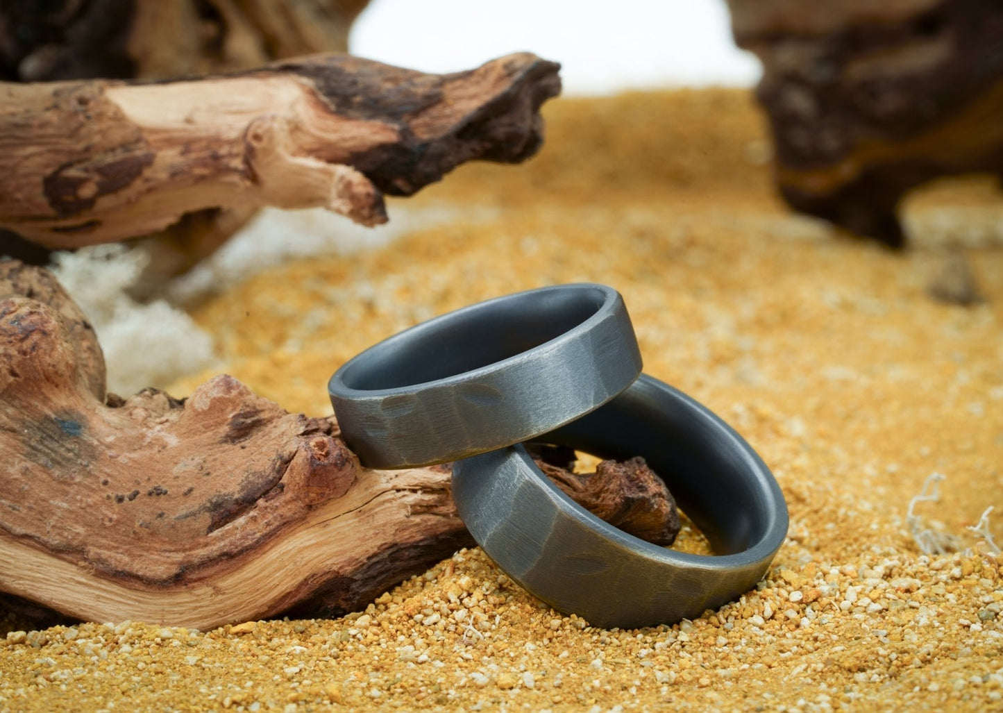 The Shepard Distressed Titanium Rings 