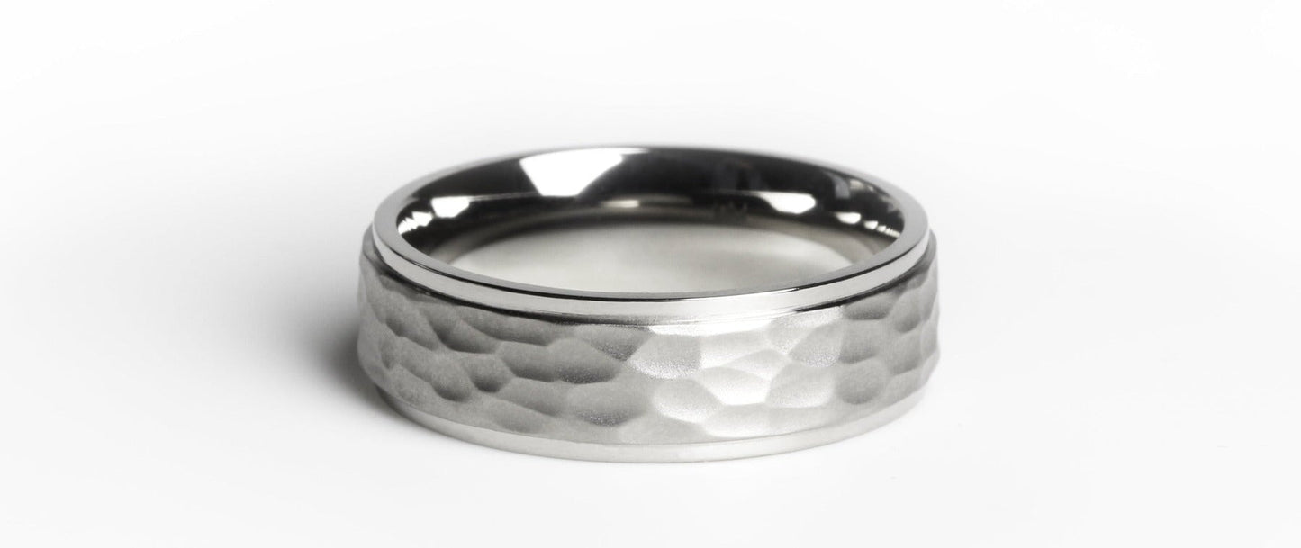 The Sotillo Hammered & Stepped Titanium Rings