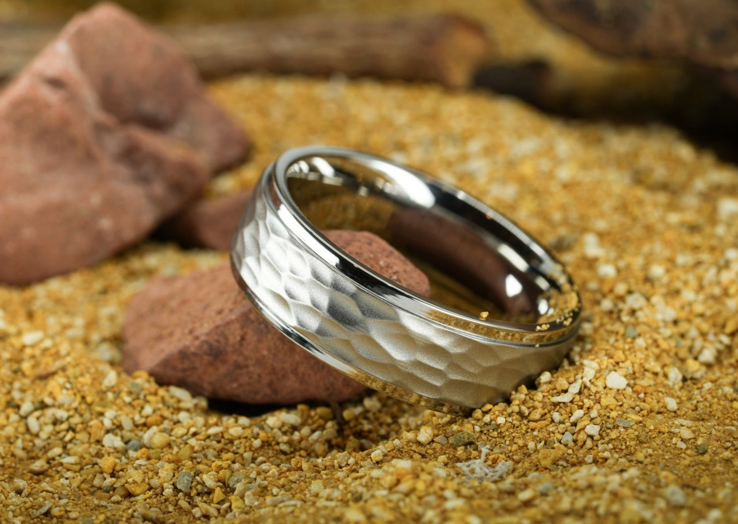 The Sotillo Hammered & Stepped Titanium Rings