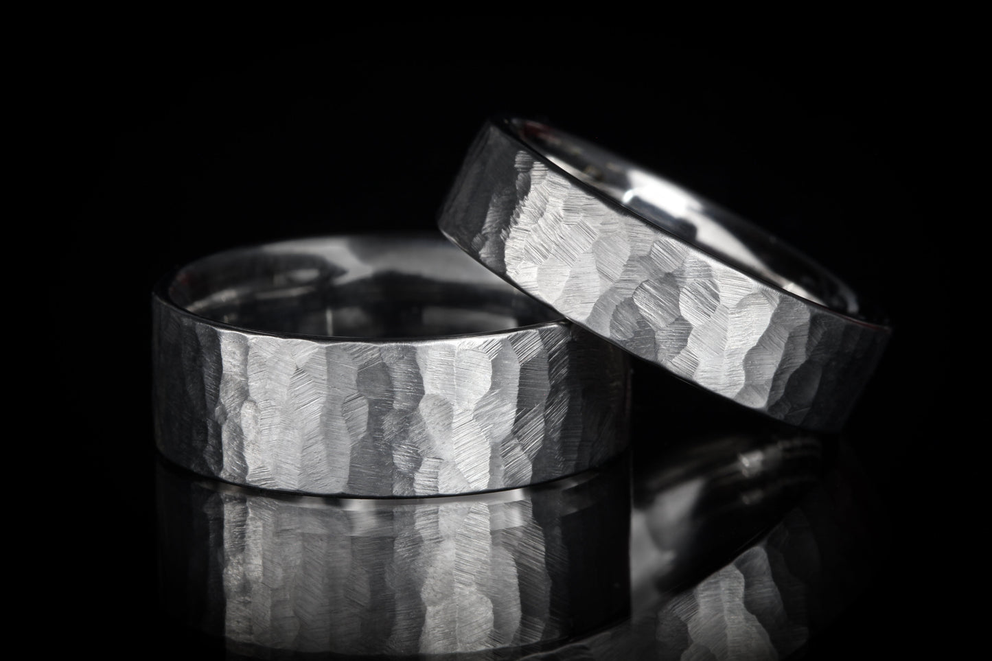 Titanium "Cornell" Couples Ring Set Rings