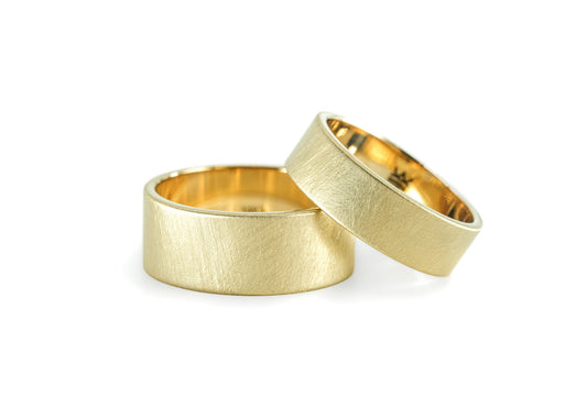 Distressed 14k gold ring "Kaler" Couples Set