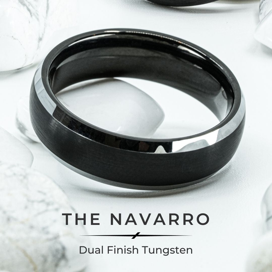 The 'Navarro' Tungsten Two-Tone Ring