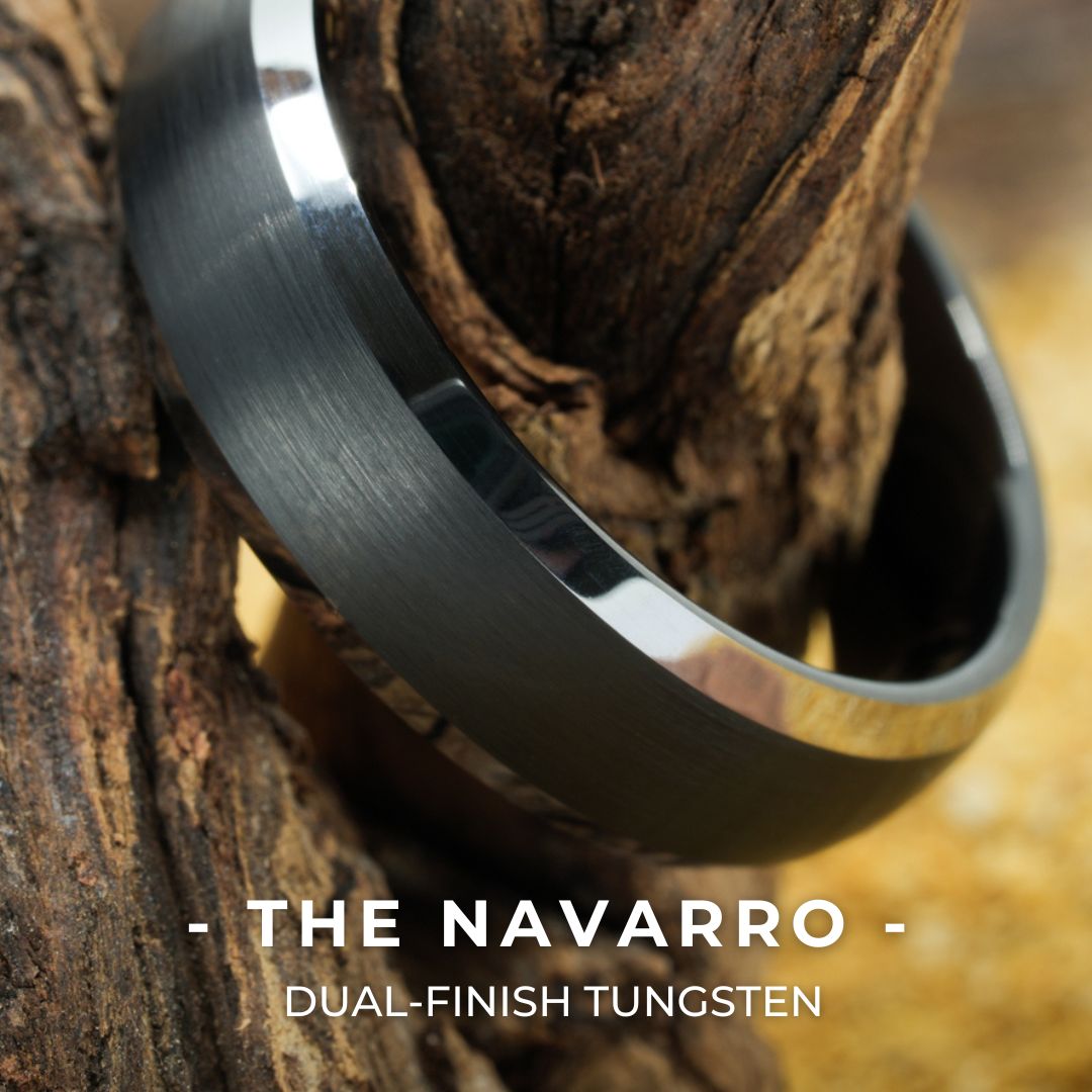 The 'Navarro' Tungsten Two-Tone Ring