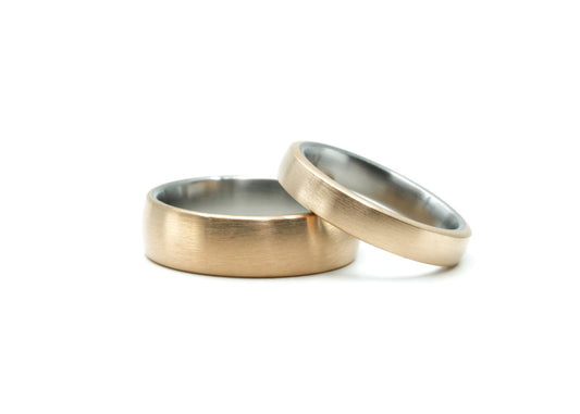  "Wilde" Bronze and Titanium Rings Couples Set