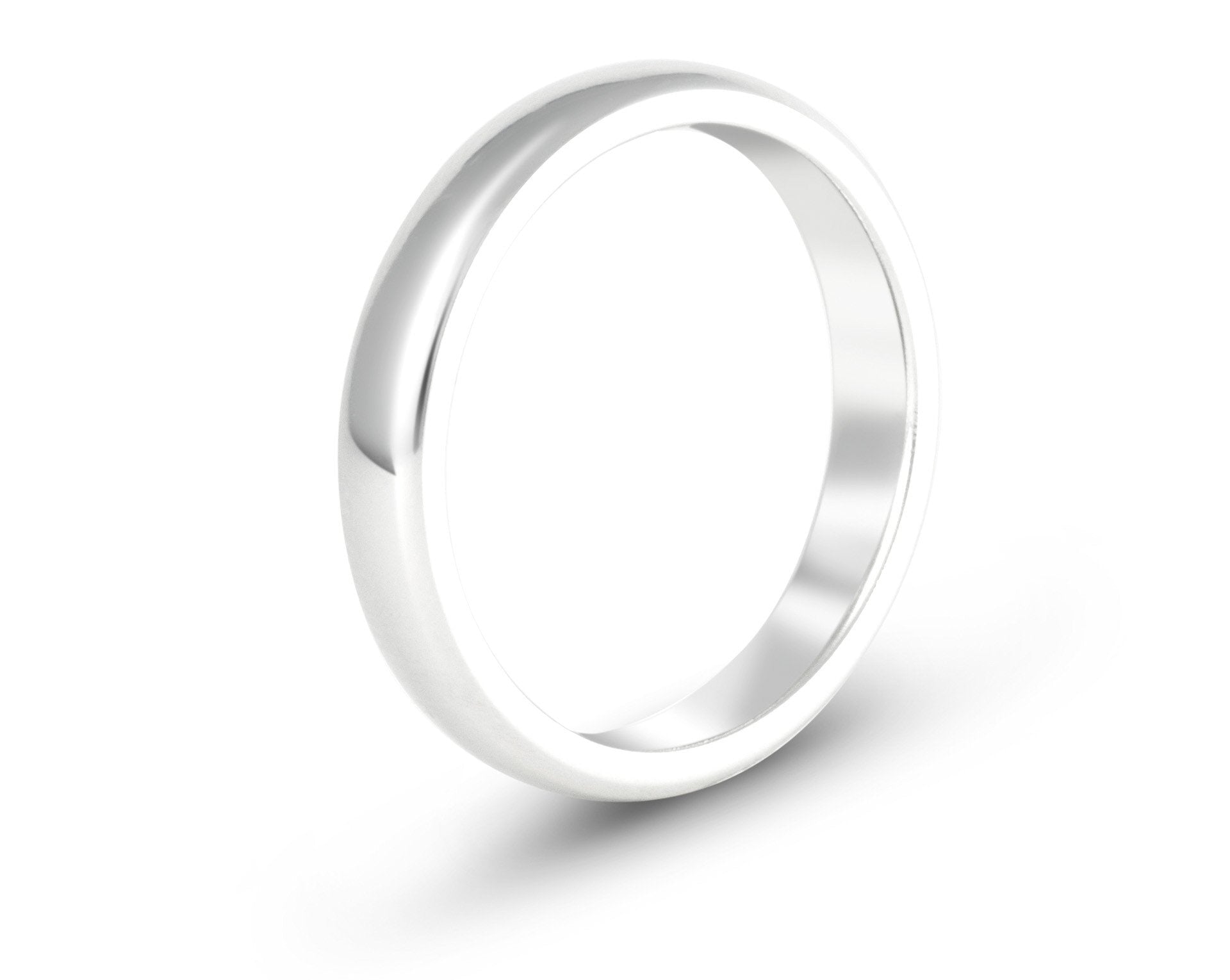 Polished white gold wedding ring 