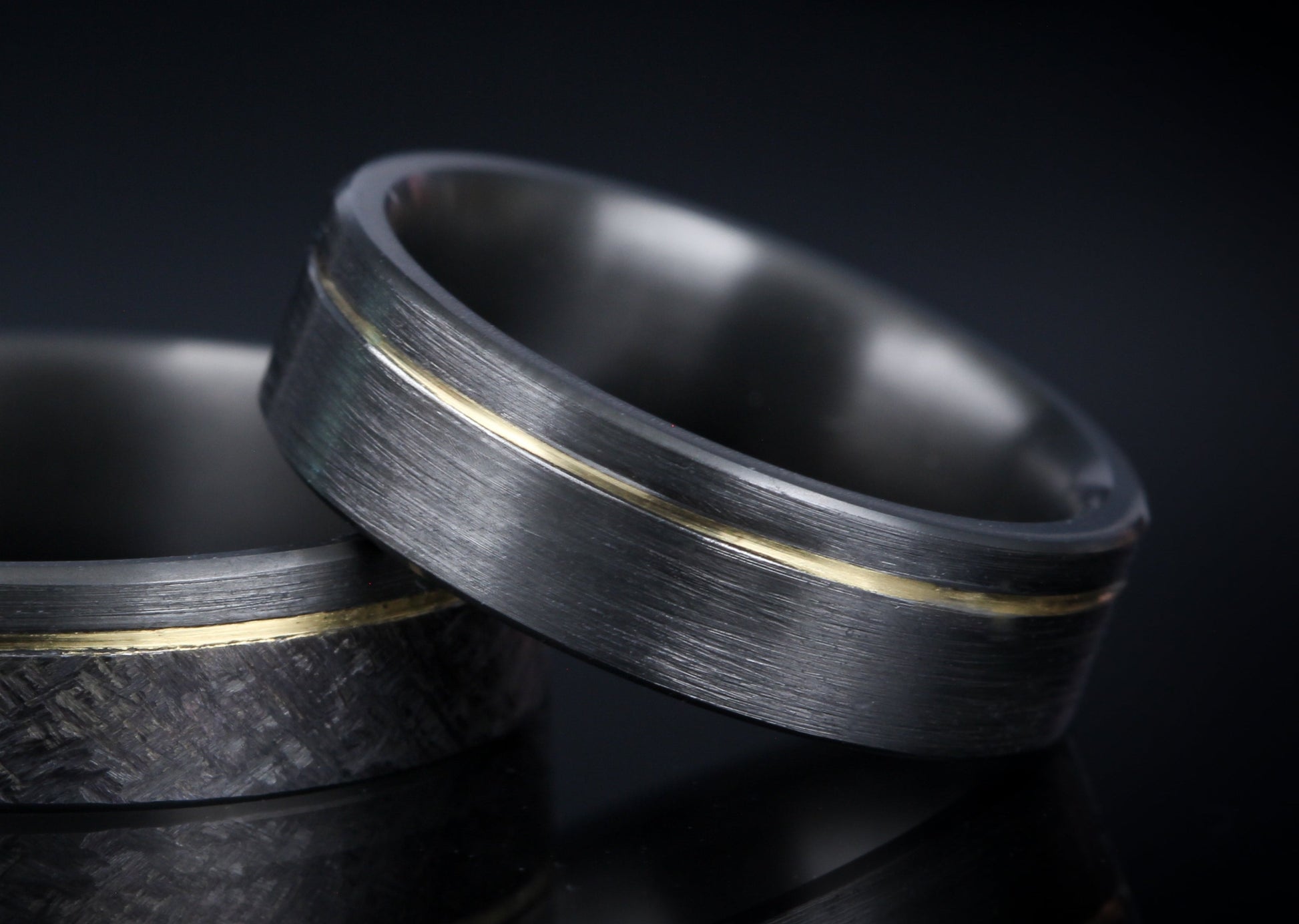 Custom-Built "Elliot" Zirconium & 14k Rings 