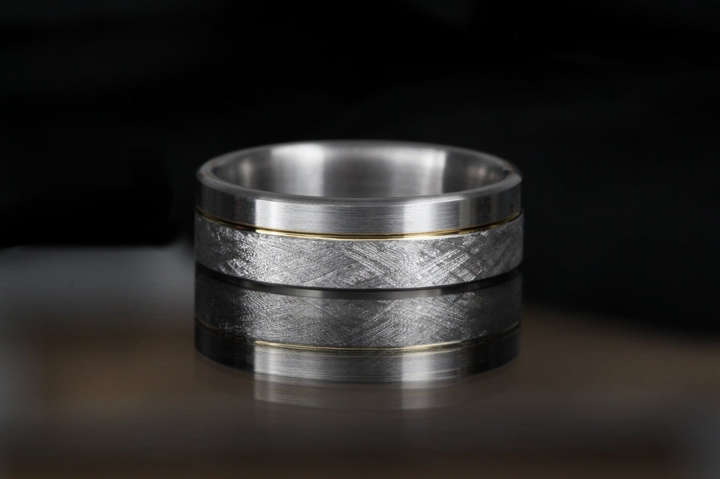 Custom Titanium 'Rae' Ring With 14k Inlay